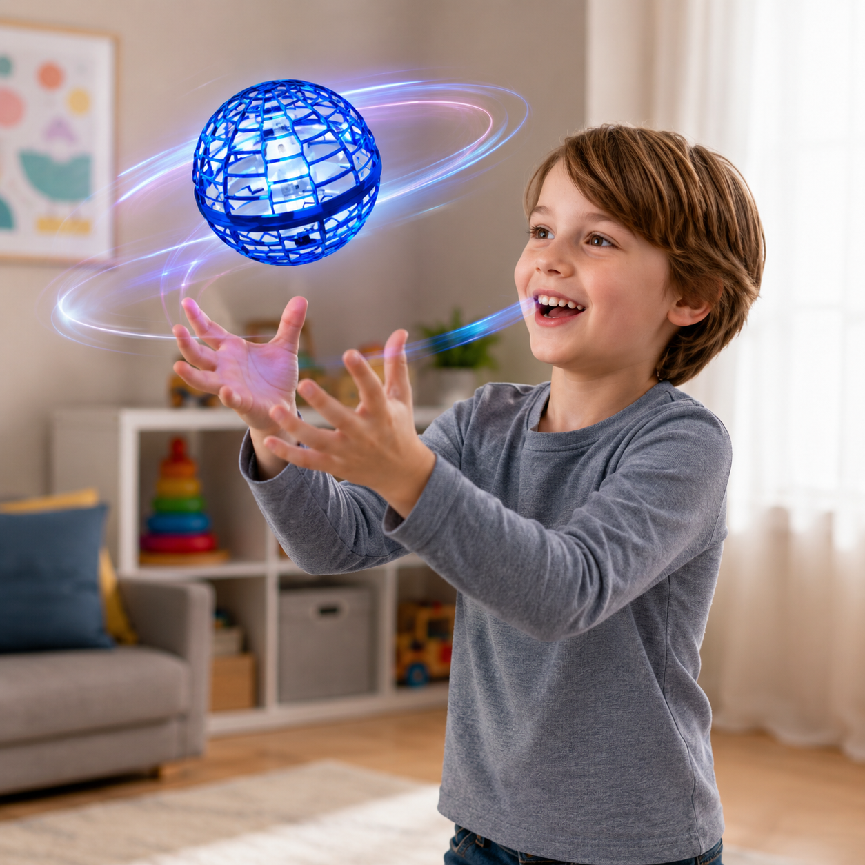 Pallina volante ricaricabile con LED per un divertimento interattivo