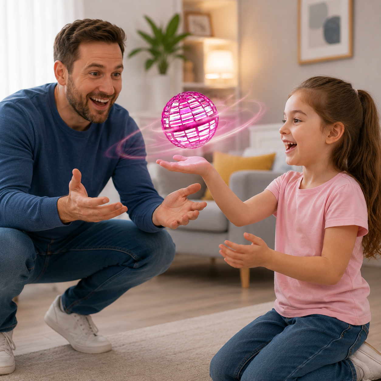 Pallina volante ricaricabile con LED per un divertimento interattivo