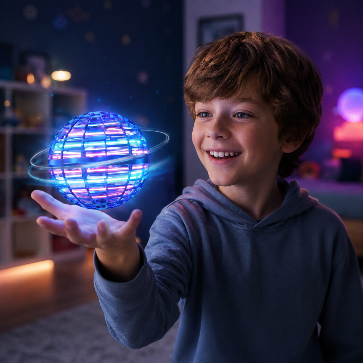 Pallina volante ricaricabile con LED per un divertimento interattivo