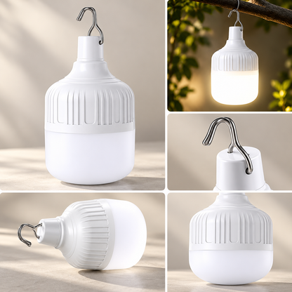 Genopladelig LED-lampe, transportabel, vandtæt og med ophængningsdesign