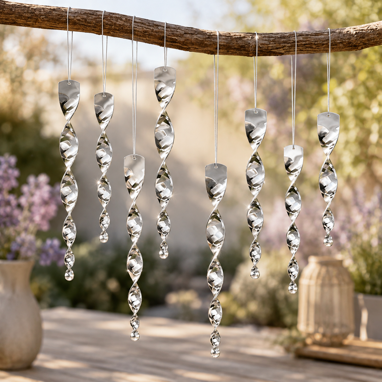 Reflektierender, windbetriebener Vogelvertreiber zum Aufhängen für den Garten