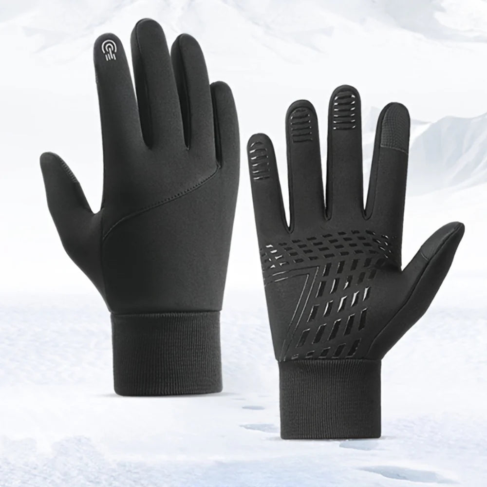 Luvas Térmicas de Inverno com Design Antiderrapante para Exterior e Ecrã Tátil