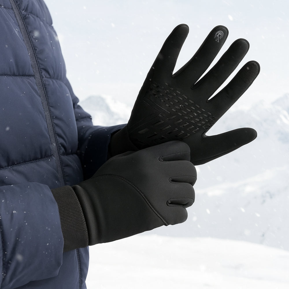 Luvas Térmicas de Inverno com Design Antiderrapante para Exterior e Ecrã Tátil