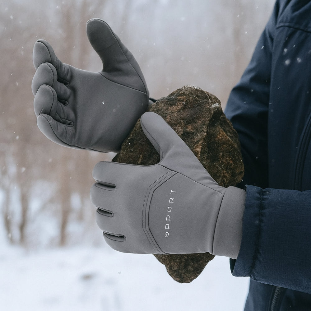 Luvas Térmicas de Inverno com Design Antiderrapante para Exterior e Ecrã Tátil