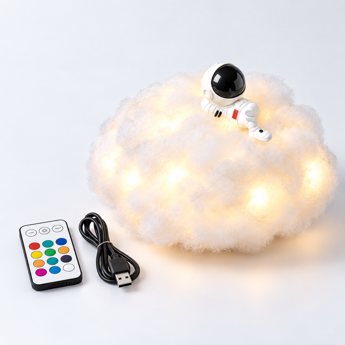 Fjernbetjent sky-lampe med farveskiftende blødt lys