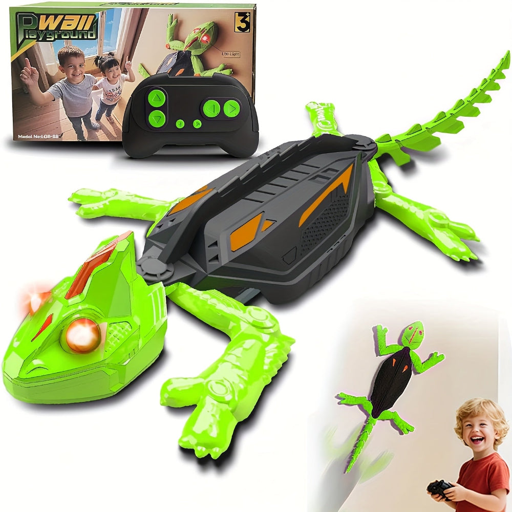 Remote Control Wall Climbing Lizard Toy LED Gecko Robot 0