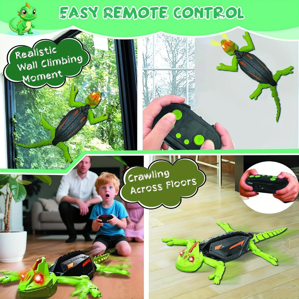 Remote Control Wall Climbing Lizard Toy LED Gecko Robot 5