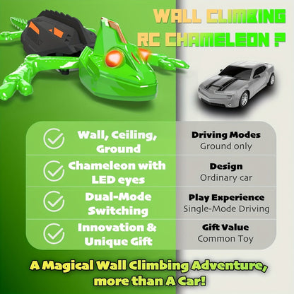 Remote Control Wall Climbing Lizard Toy LED Gecko Robot 6