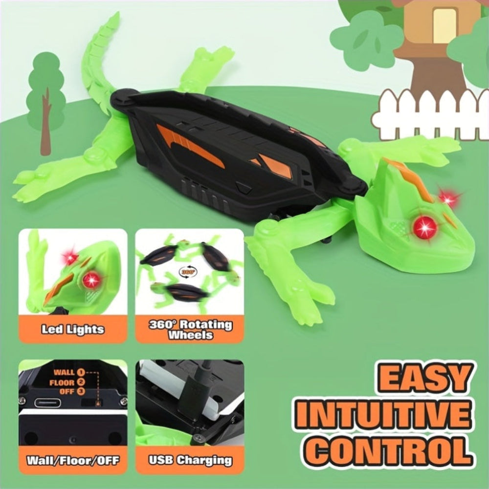 Remote Control Wall Climbing Lizard Toy LED Gecko Robot 7