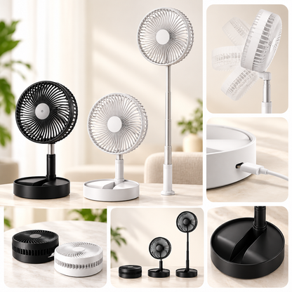 Diseño retráctil de ventilador a batería recargable por USB