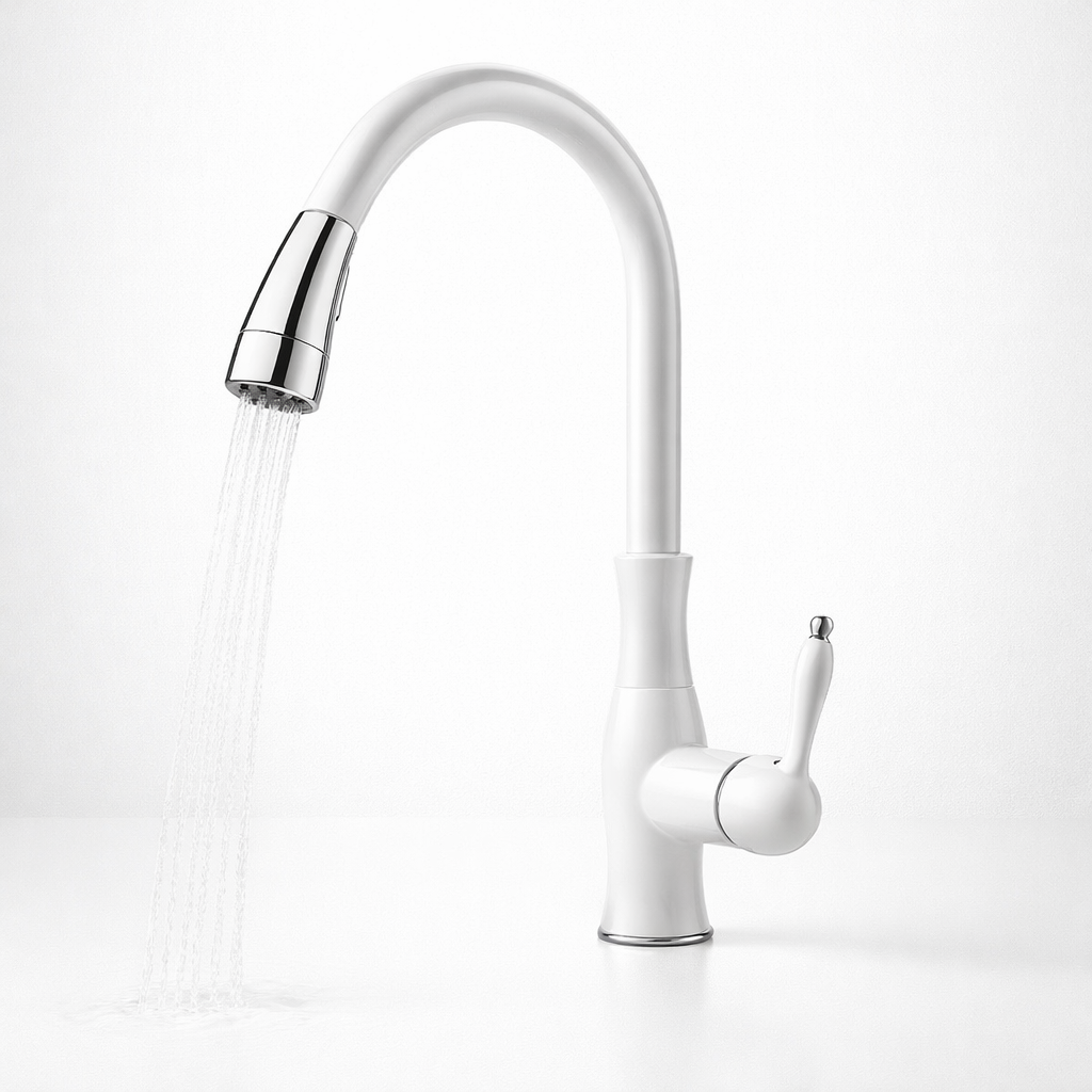 Rubinetto da cucina estraibile in metallo per lavello design
