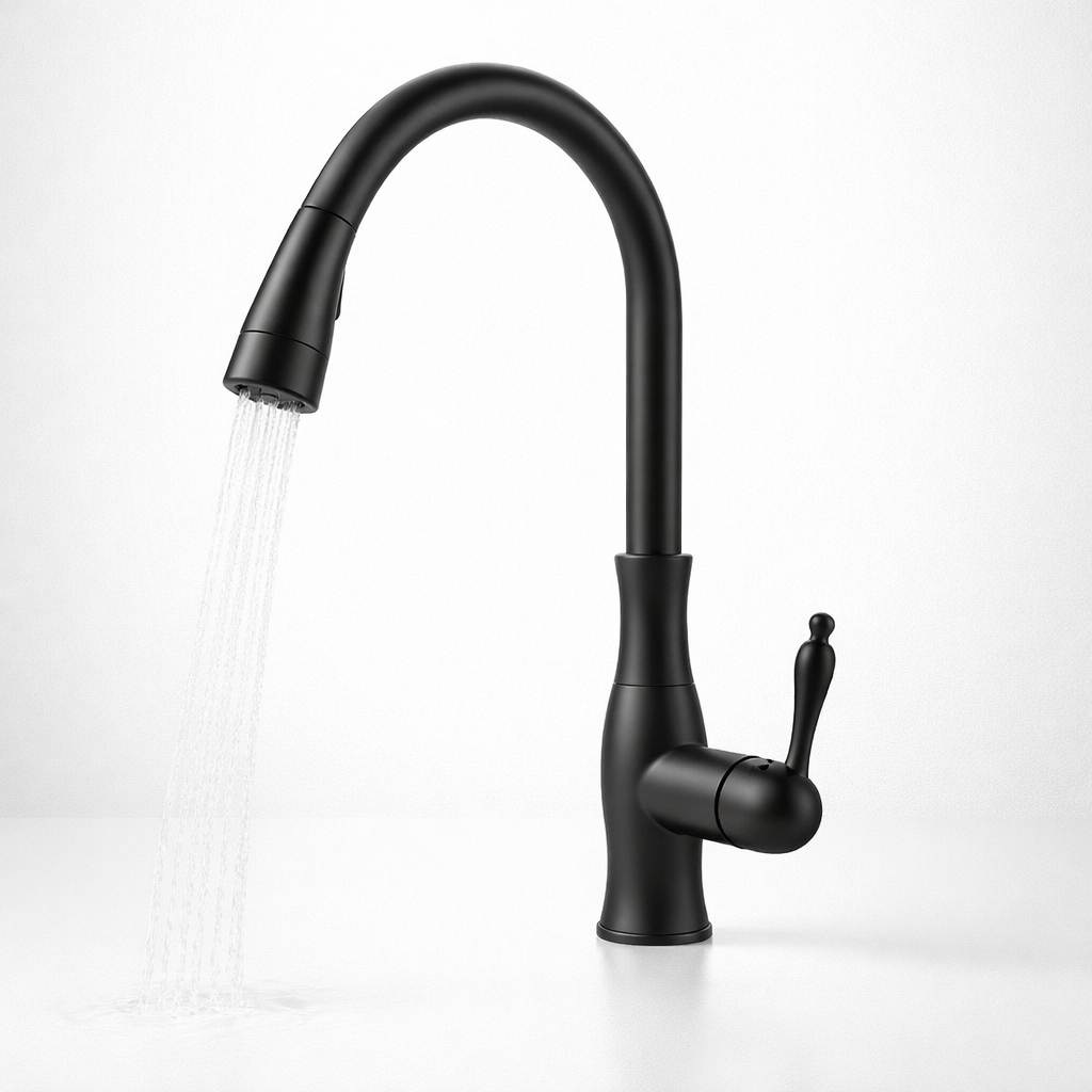 Rubinetto da cucina estraibile in metallo per lavello design