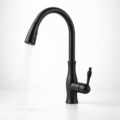 Rubinetto da cucina estraibile in metallo per lavello design