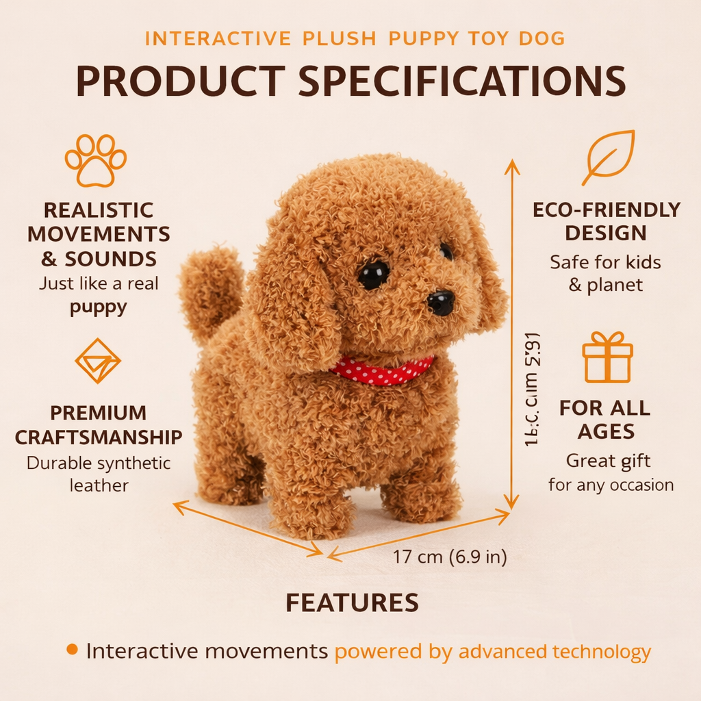 Cane Giocattolo Peluche Interattivo Robot Realistico