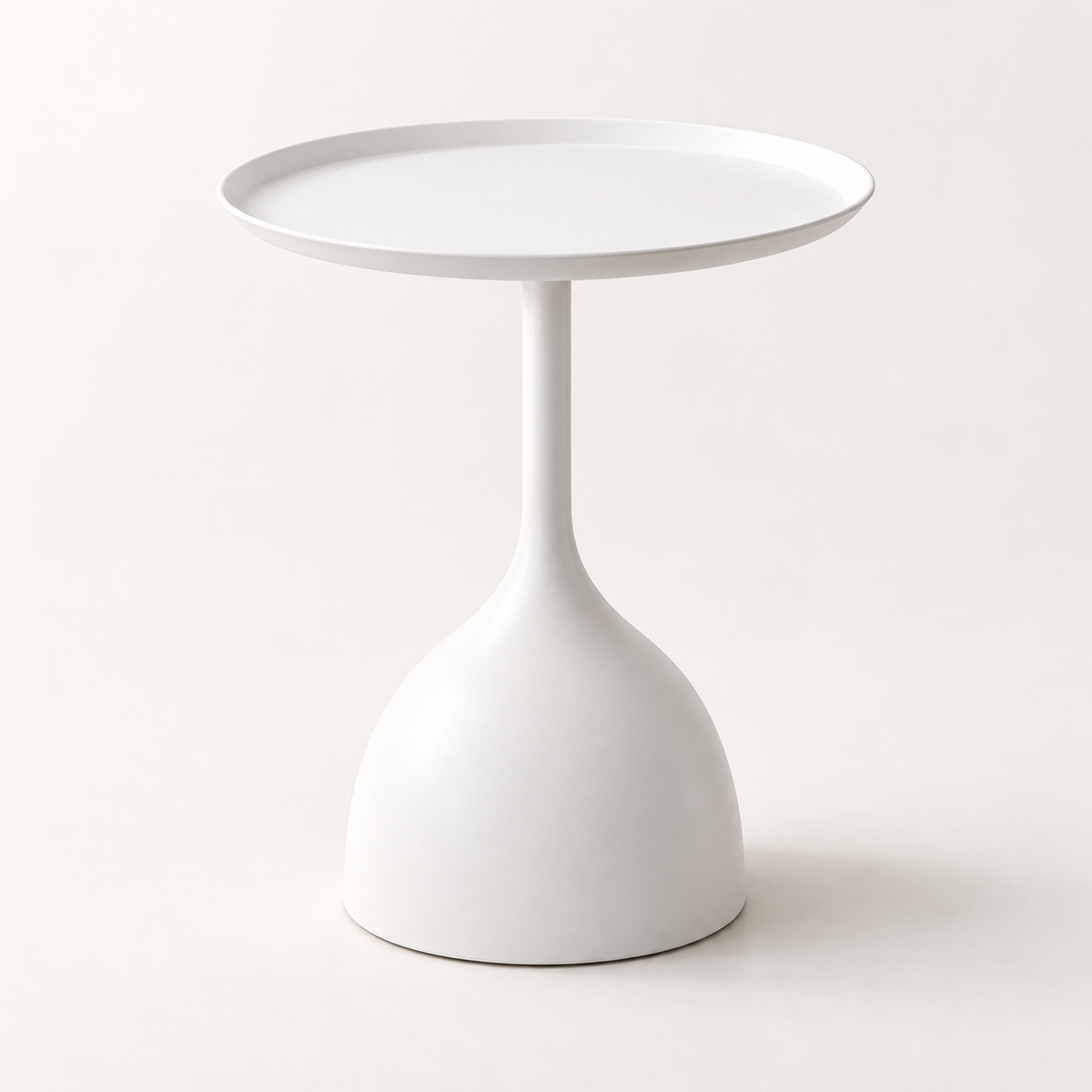 Runder moderner Beistelltisch aus Metall mit Sockel und minimalistischem Design