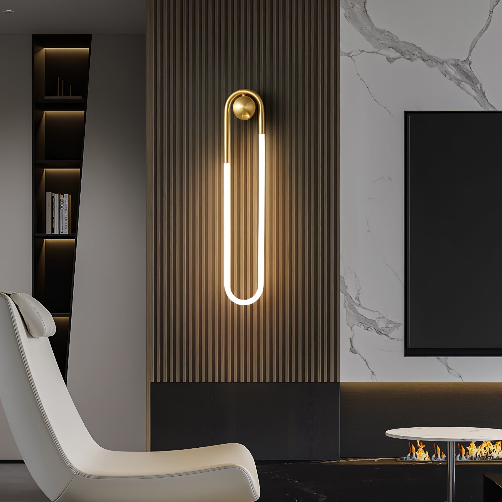 Modern LED Wall Light | Brass & Black Minimalist Wall Lamp