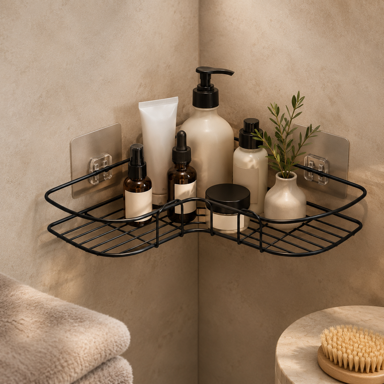 Rustproof Shower Shelf Bathroom Storage Drill Free