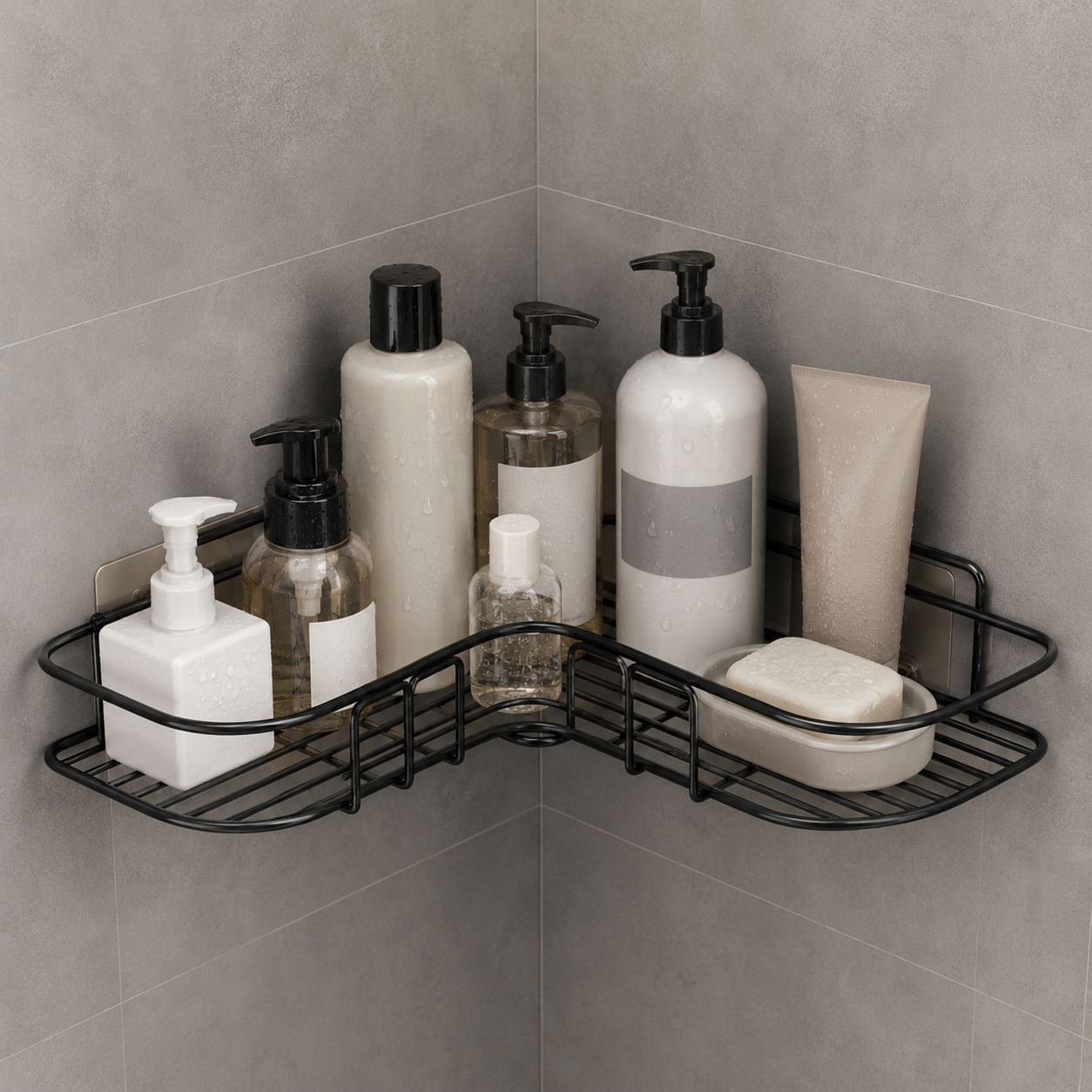 Rustproof Shower Shelf Bathroom Storage Drill Free