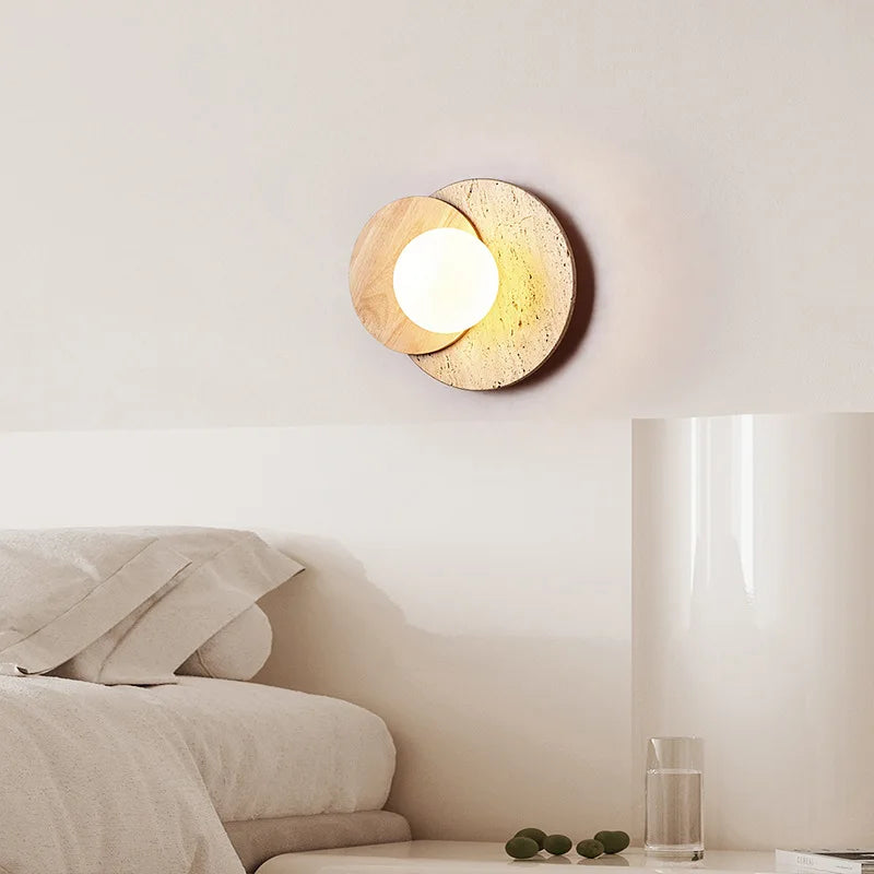Lampă de perete din piatră Wabi-Sabi | Design modern cu textură naturală