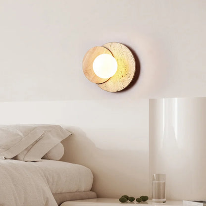 Lampă de perete din piatră Wabi-Sabi | Design modern cu textură naturală