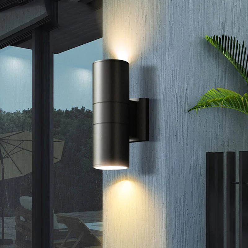 Modern Outdoor Wall Light | Up & Down Waterproof LED Sconce