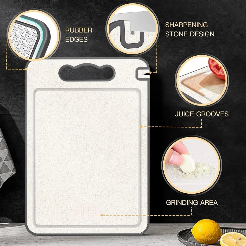 Stainless Steel Cutting Board | Double-Sided Scratch-Resistant Kitchen Board with Anti-Slip Silicone Edges