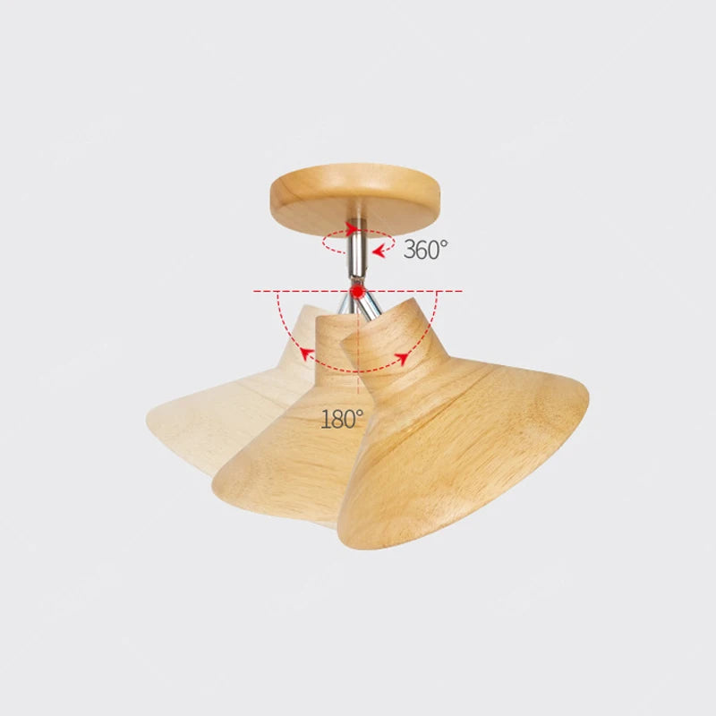 NordicWood Ceiling Lamp | Natural Timber Cone Design