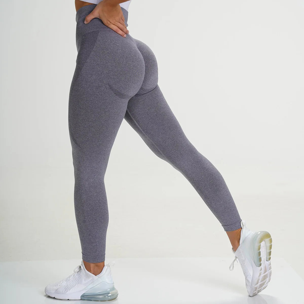 Leggings de Cintura Alta para Pickleball, Calças de Yoga Sem Costuras e Elásticas