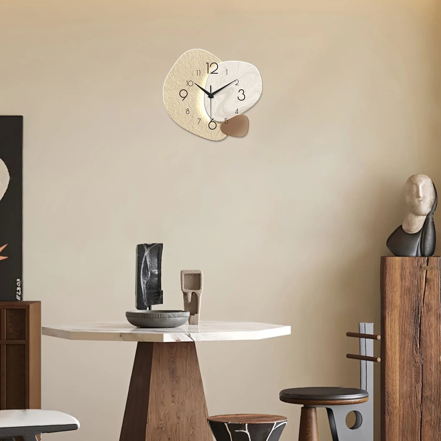 TempoStone | Modern Simple Wall Clock | Silent Quartz Design