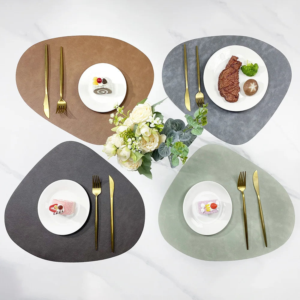 NordicDrop | Double-Sided Faux Leather Placemats | Non-Slip & Heat Resistant