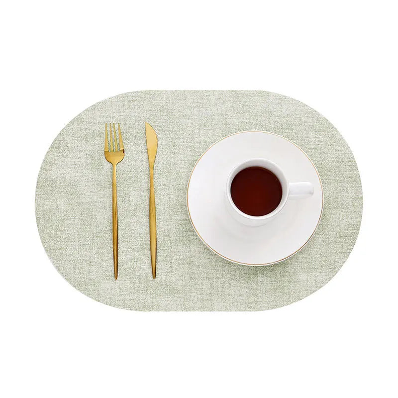 LinoMat | Oval Faux Leather Placemats | Heat Resistant &amp; Non-Slip
