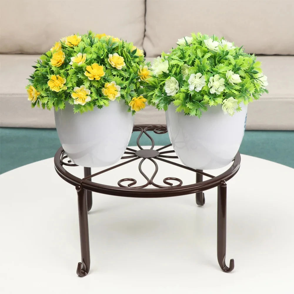 Metal Plant Stand | Round Flower Pot Holder for Indoor & Outdoor Use – Durable Iron Planter Rack