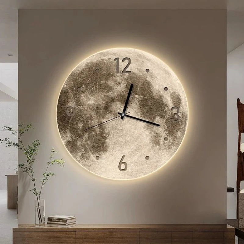 Lunar LED Wall Clock | Illuminated Moon Design