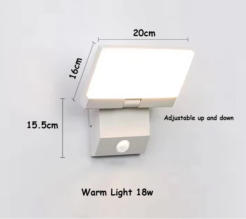 LumiFold Lámpara de Pared Exterior | IP65 Impermeable y Opción con Sensor de Movimiento