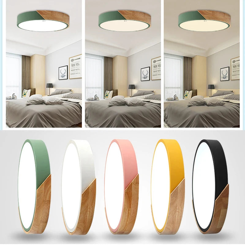 LED Ceiling Light | Modern Nordic Wooden Design