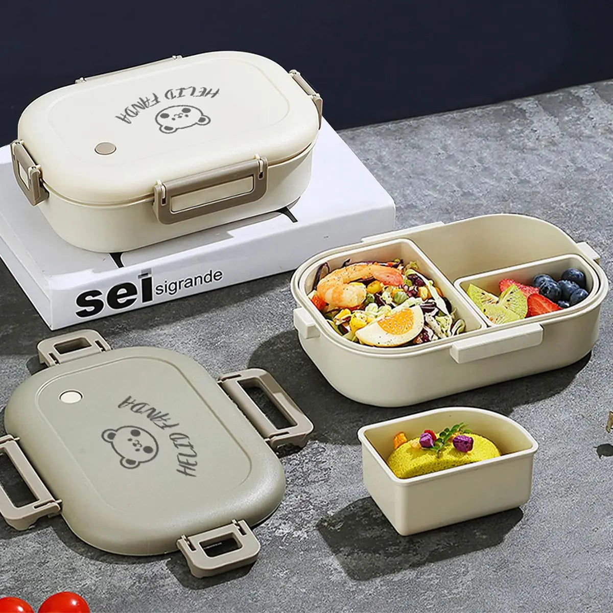 FreshMate | Lunch Box Bento Portatile | A Prova di Perdite con 3 Scomparti