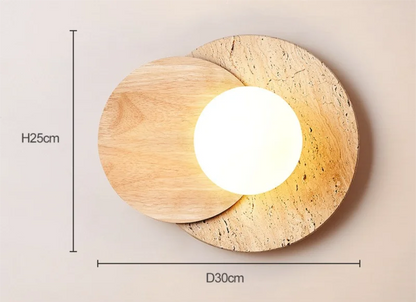 Lampă de perete din piatră Wabi-Sabi | Design modern cu textură naturală