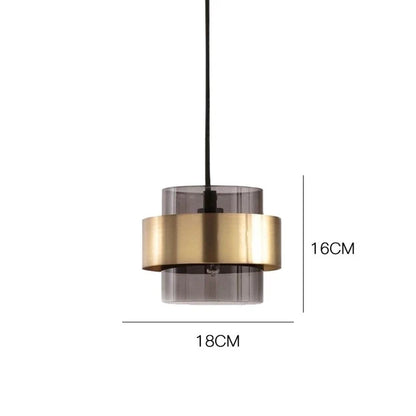 Nordische Glas-Pendelleuchte | Modernes Messing-Zylinderd Design