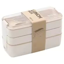 EcoStack | 3-Tier Bento Lunch Box | Wheat Straw 900 ml