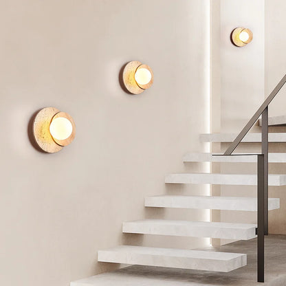 Lampă de perete din piatră Wabi-Sabi | Design modern cu textură naturală