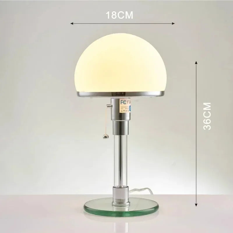 Lámpara de mesa Wilhelm Bauhaus | Lámpara de vidrio nórdica de diseño