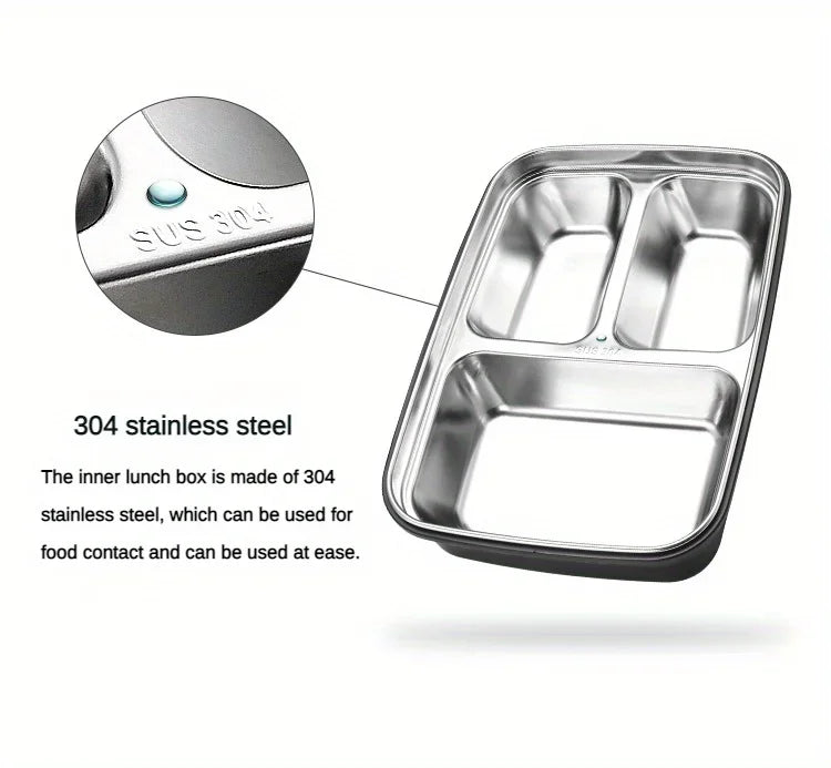 Stainless Steel BentoBox | Leak-Proof Lunch Box with 3 Compartments – Durable & Easy-Clean