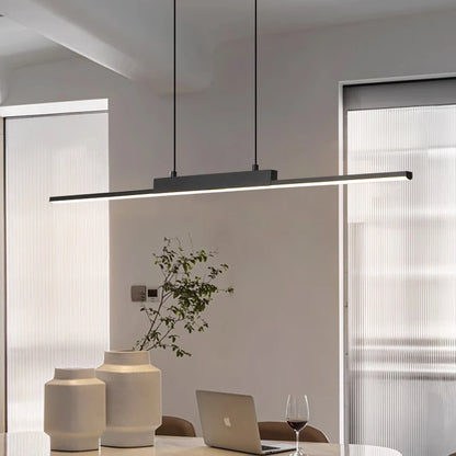 Lámpara colgante lineal moderna para comedor | Candelabro LED minimalista para cocina y salas de estar