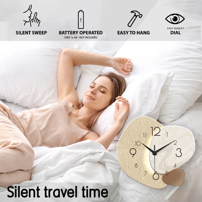 TempoStone | Orologio da Parete Moderno e Semplice | Design Silenzioso al Quarzo