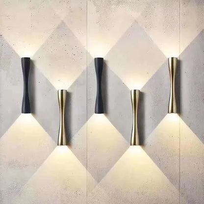 Candeeiro de Parede Moderno Dourado | Lâmpada Nórdica Impermeável de Luz Ascendente e Descendente