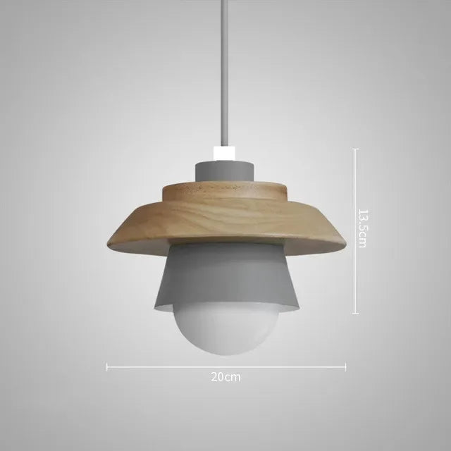 Nordic Wood Pendant Light | Colourful Macaron Design