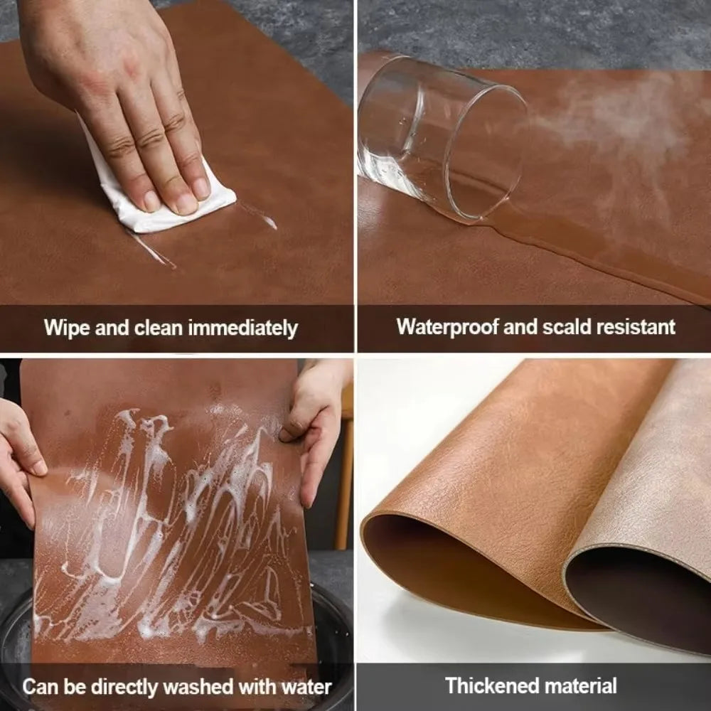 NordicDrop | Double-Sided Faux Leather Placemats | Non-Slip & Heat Resistant