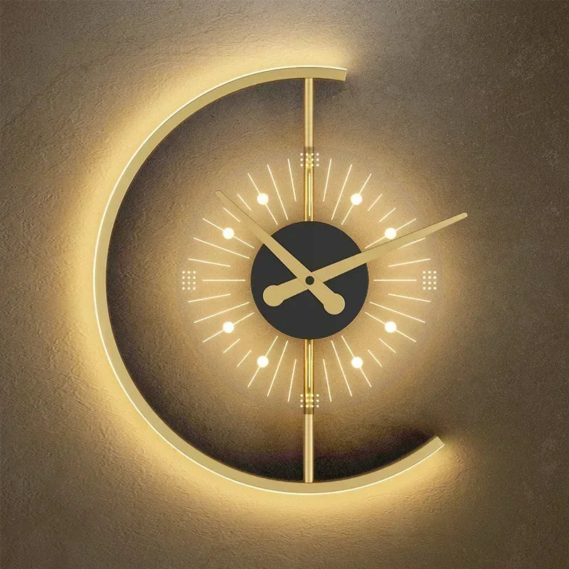 Lunaris Wall Lamp Clock | Post-Modern LED Sconce