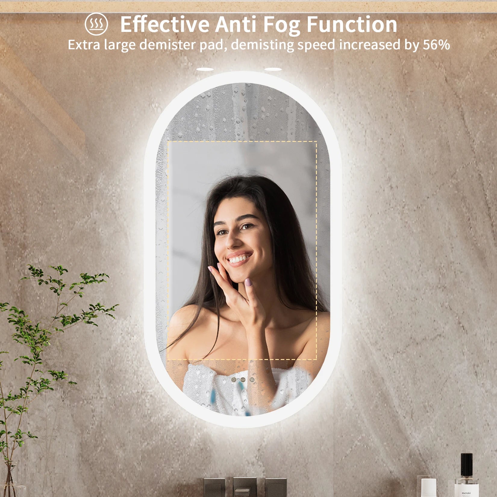 LumoOval | Oval LED Bathroom Mirror | Anti-Fog & Dimmable Backlit Design