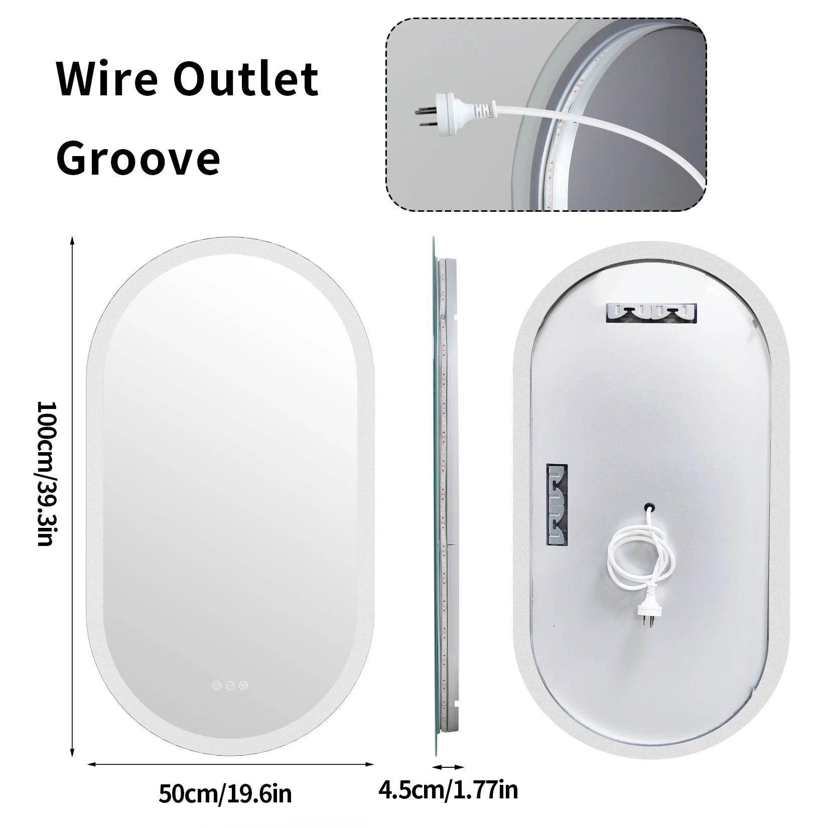 LumoOval | Oval LED Bathroom Mirror | Anti-Fog & Dimmable Backlit Design